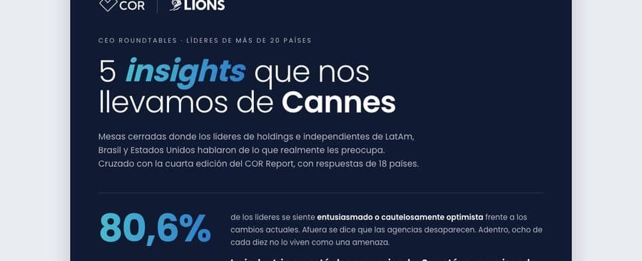 Infografía 5 insights de Cannes Lions 2026
