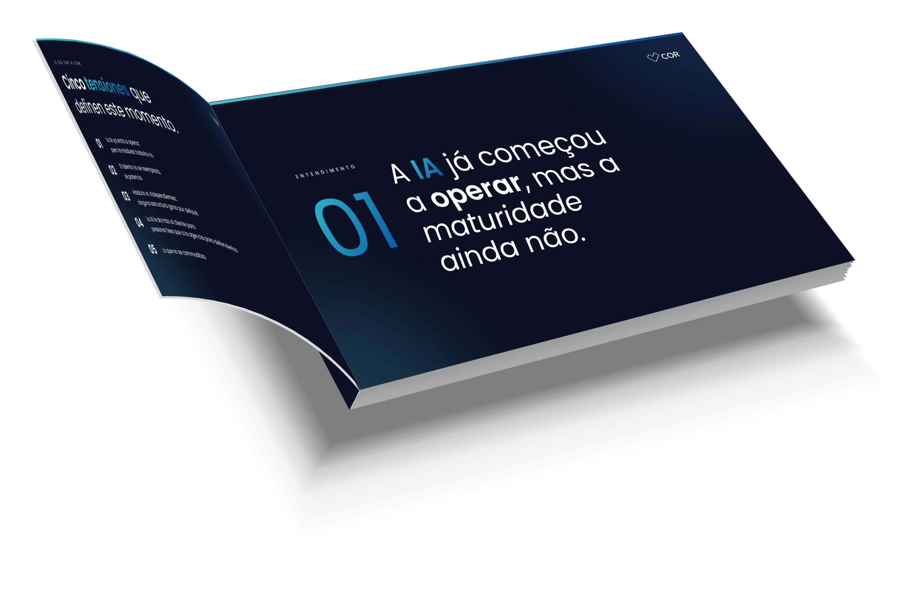 Mockup do ebook 5 insights que levamos de Cannes, aberto no insight 01