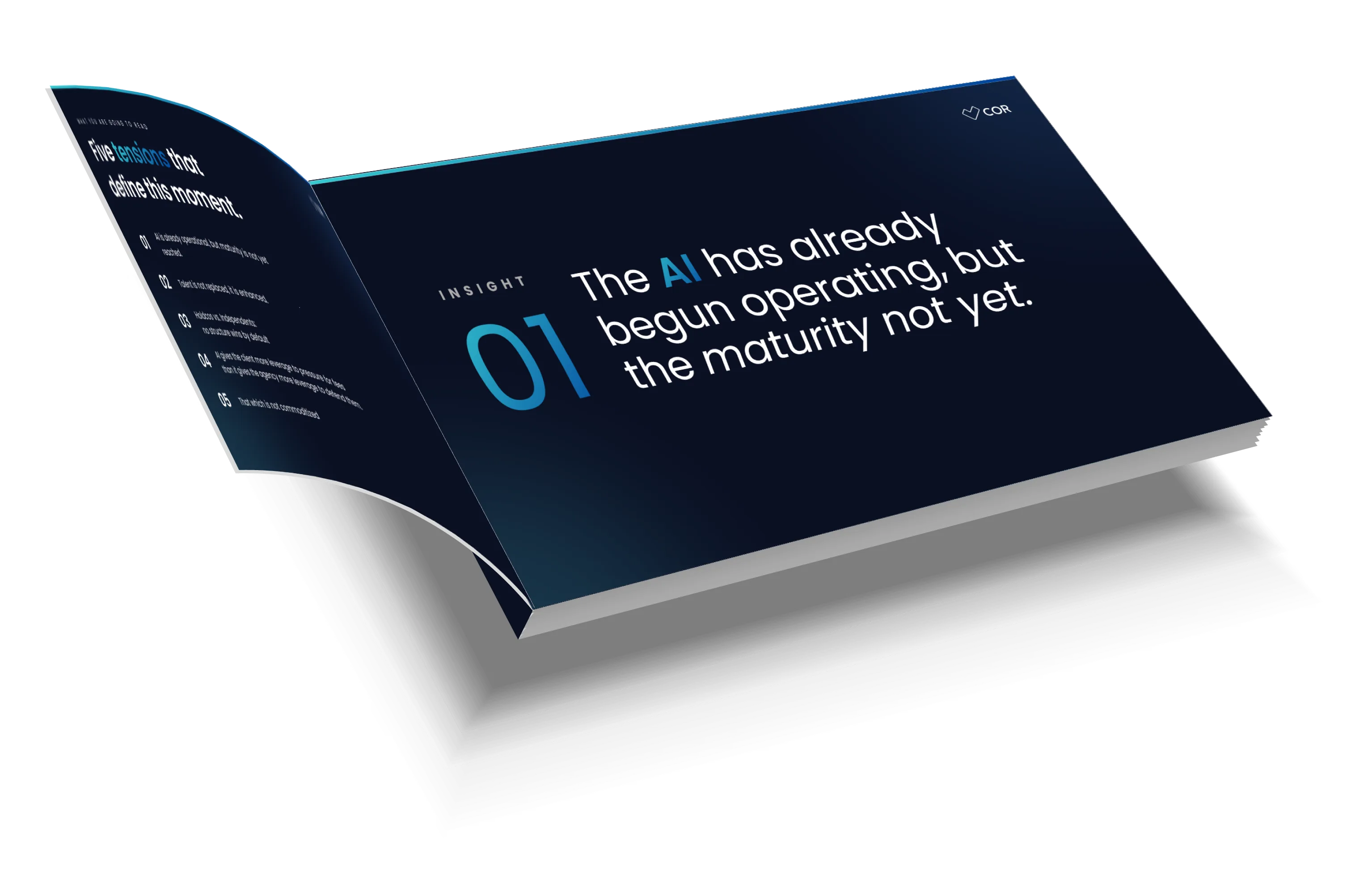 Mockup of the ebook 5 Insights We Took Away from Cannes, open on insight 01